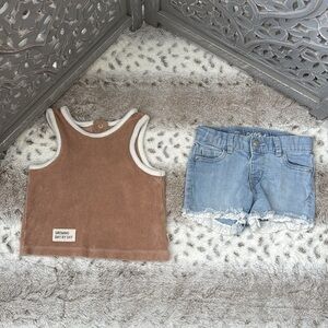 Easy Peasy Cat & Jack set girls 24 months terrycloth lace pastel summer vacation